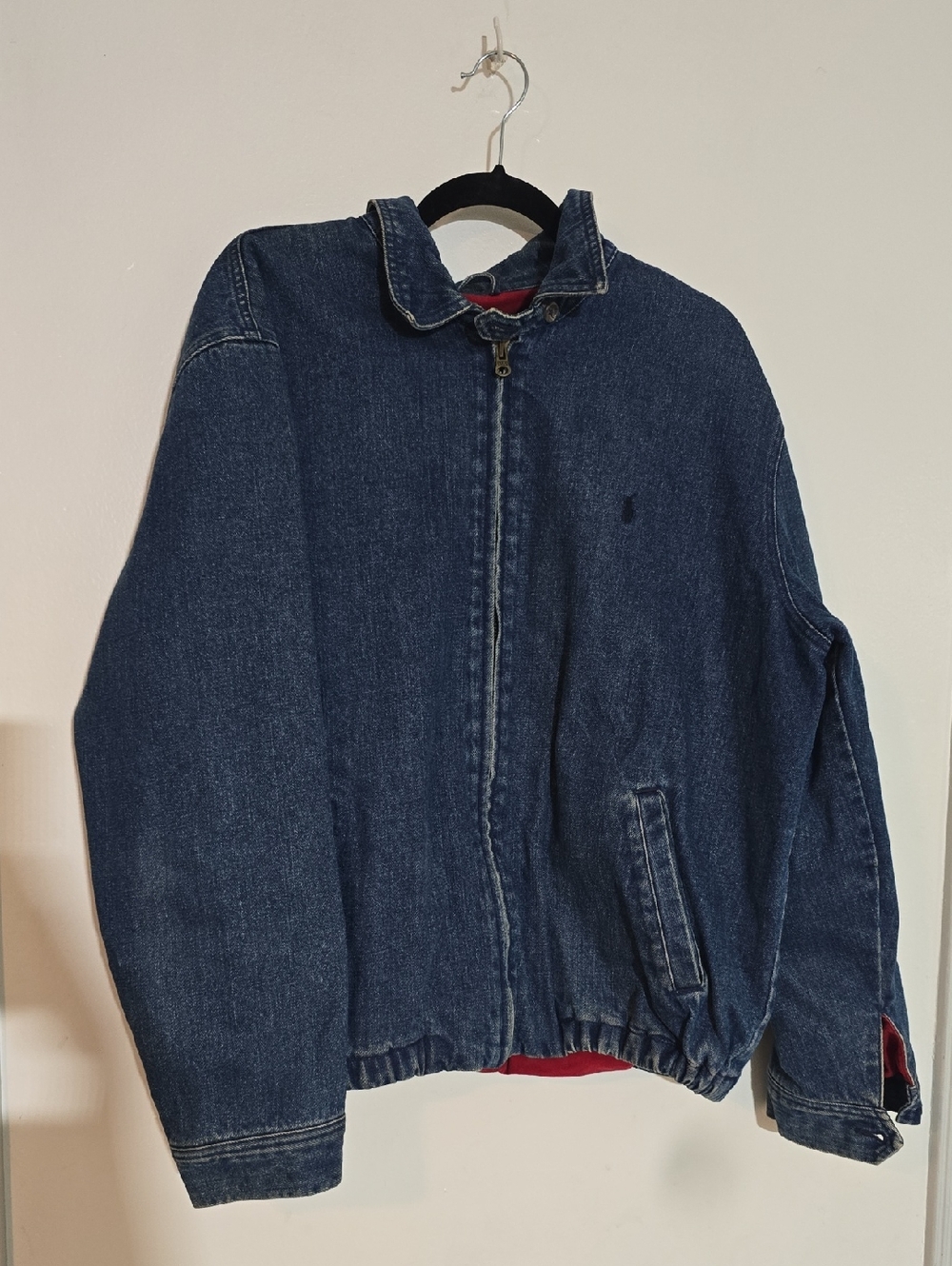 Polo Ralph Lauren Denim Jean Jacket with Red interior Size L
